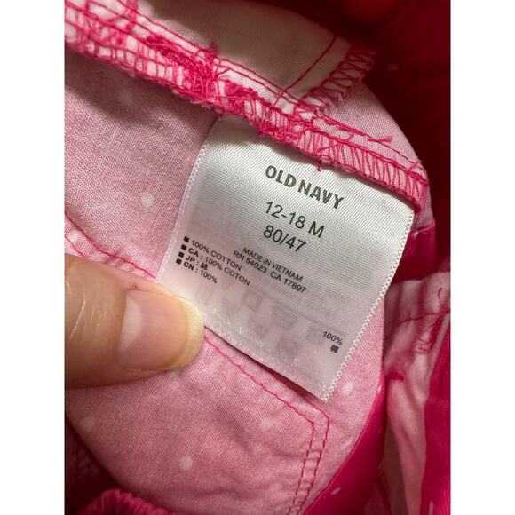 5/$35  Old Navy Girls Skirt Sz 12-18 Months Pink White Polka Dots Jean Style NEW - Picture 8 of 8